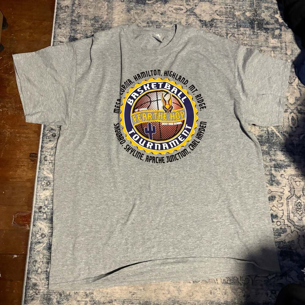 15th Annual Mesa High School Fear the Hop Basketball Tournament T-Shirt, XL